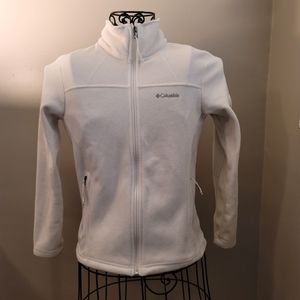 Columbia white fleece jacket size xs